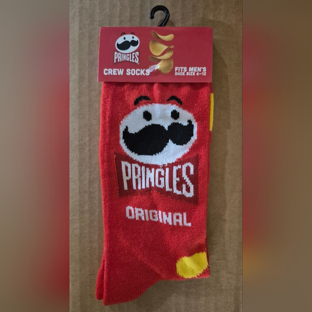 Pringle Red UNISEX Crew Socks with Mustache Design